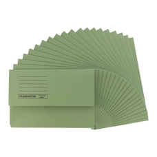 Classmates Document Wallet Foolscap - Green - Pack of 50